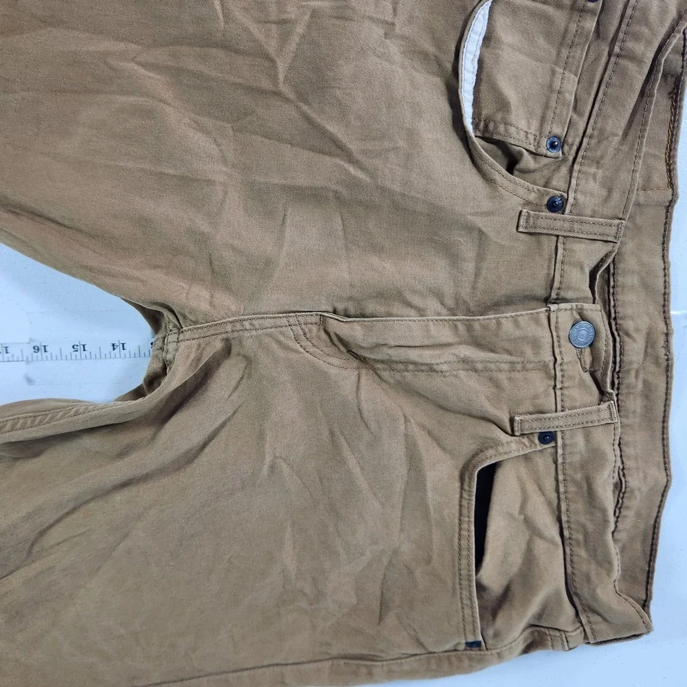 Levis 502 Regular Taper Pants Mens 34x29‎ Brown Stretch Twill 29507-0100